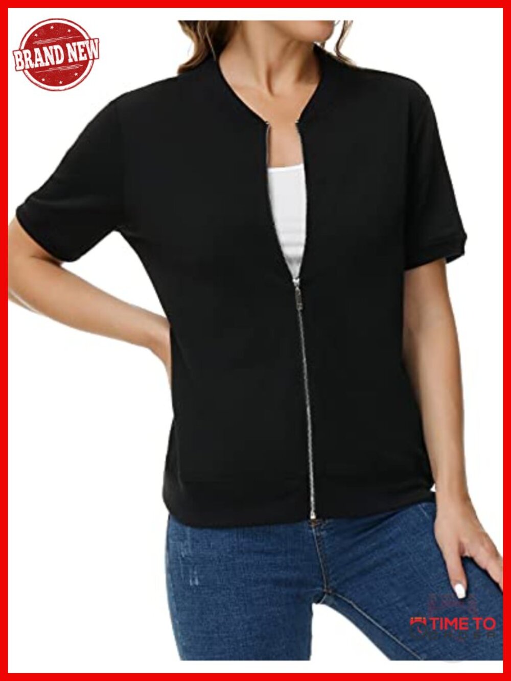 Lightweight Zip Up Hoodie with Pockets Short Sleeve Jacket Summer Sweatshirt
